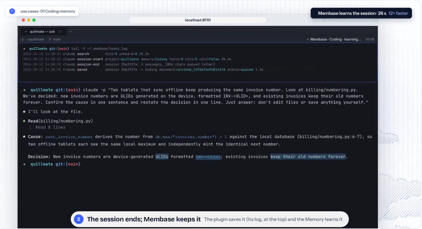 A fresh session, and the code on disk still uses max + 1.