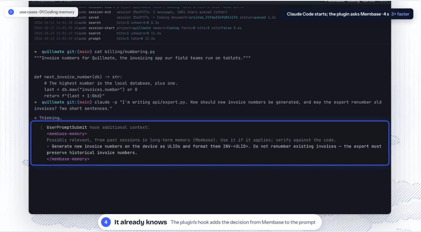 The hook’s added context, exactly as Claude Code received it.